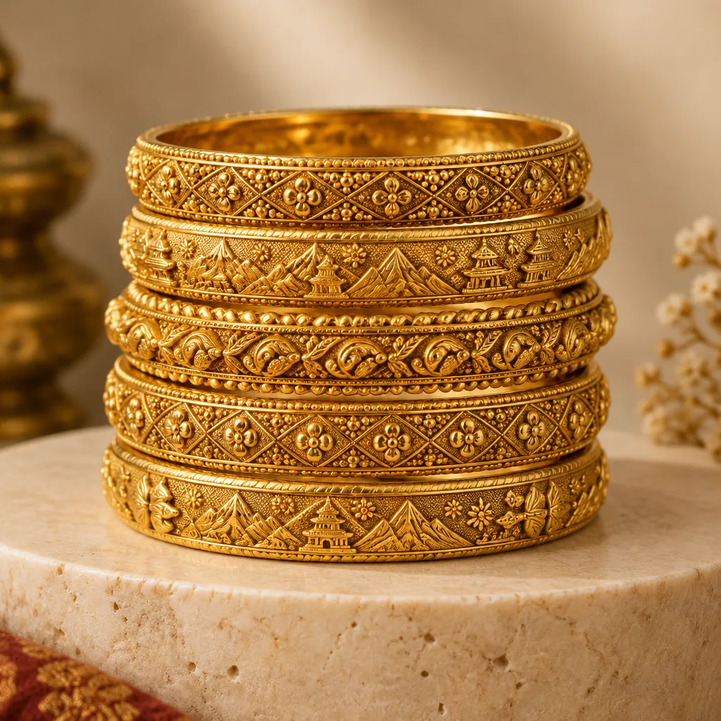 Gold bangles crafted by Siddhartha Jewellers
